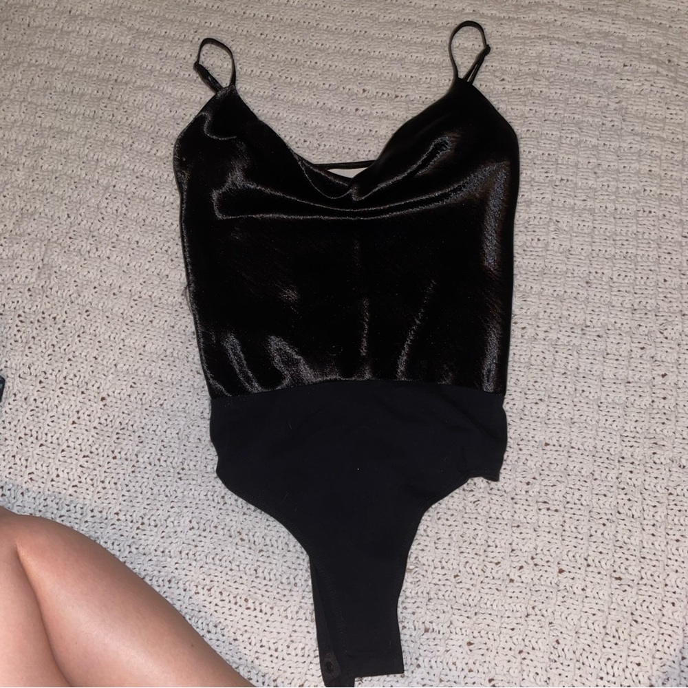 Impeccable Pig• black silky bodysuit